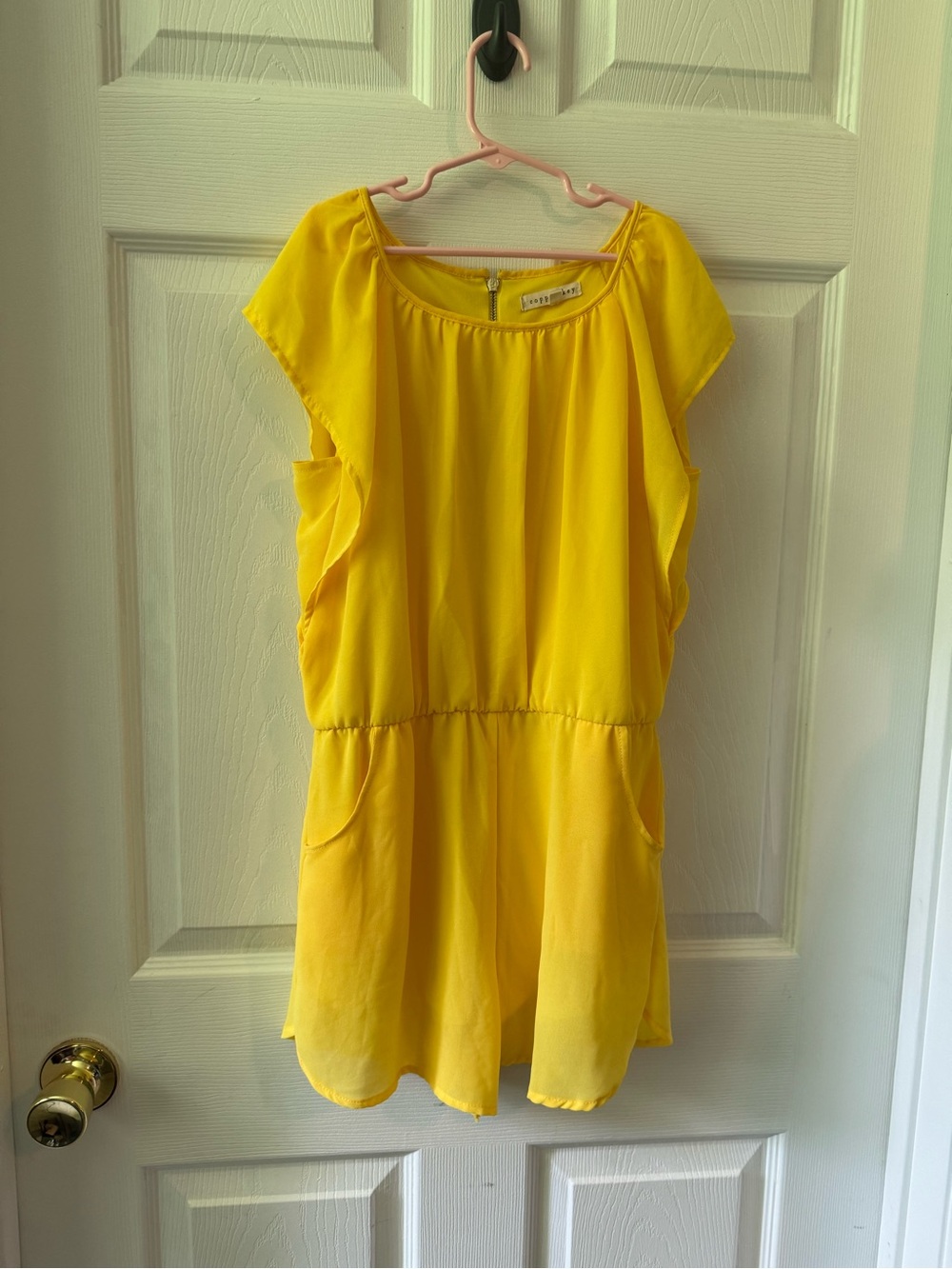 Copper Key Sunny Yellow Scoop Neck Romper